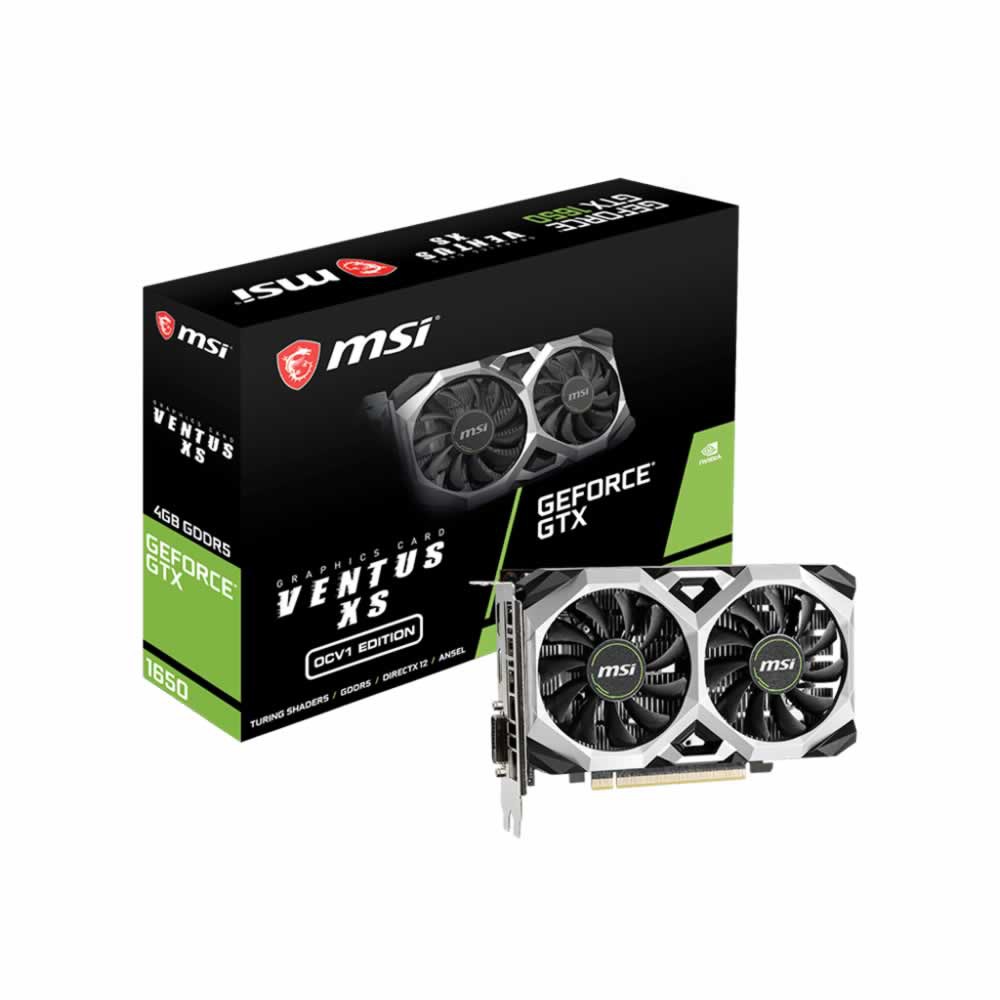 Placa de Vídeo GTX 1650 Ventus XS OCV1 MSI - Crystal Informática Placa de Vídeo GTX 1650 Ventus XS OCV1 MSI - Crystal Informática