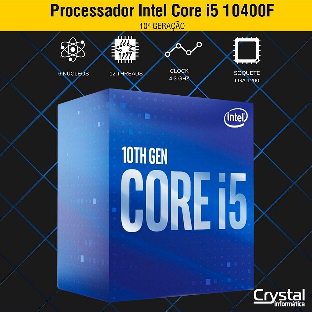 Processador Intel Core i5-10400F 10ª Geração, 6 Núcleos e 12