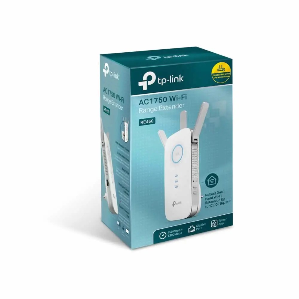Repetidor Wi fi TP Link TL RE450 1750 Mbps Gigabit Crystal Informatica