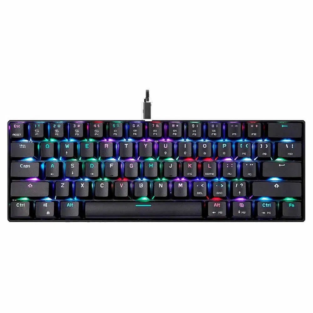 【BlueLEDスリムPC】☆GT710♪幅10cm♪Mate ME-C Teclado Mecânico Gamer Motospeed CK61 Essential Outemu Blue