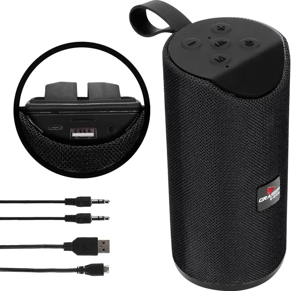 Caixa de Som Bluetooth Grasep D-Y03 Pretoc - Crystal Informática