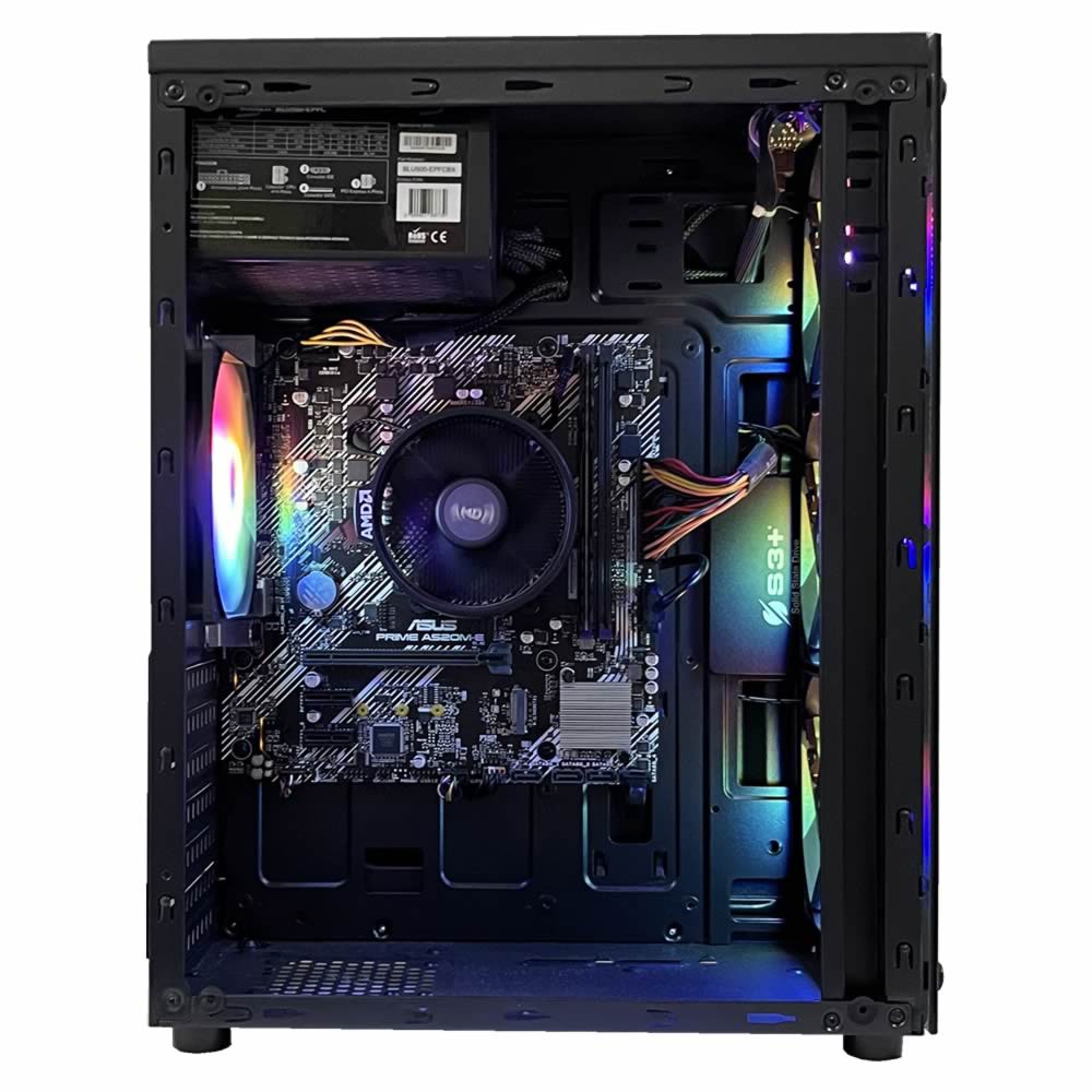 PC Gamer Ryzen 5 5600G, 8GB DDR4, NVMe 480GB, Windows 11 - Crystal