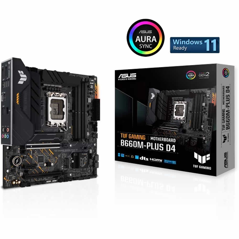 Placa Mãe Asus B660M-PLUS D4 TUF Gaming LGA 1700 - Crystal Informática