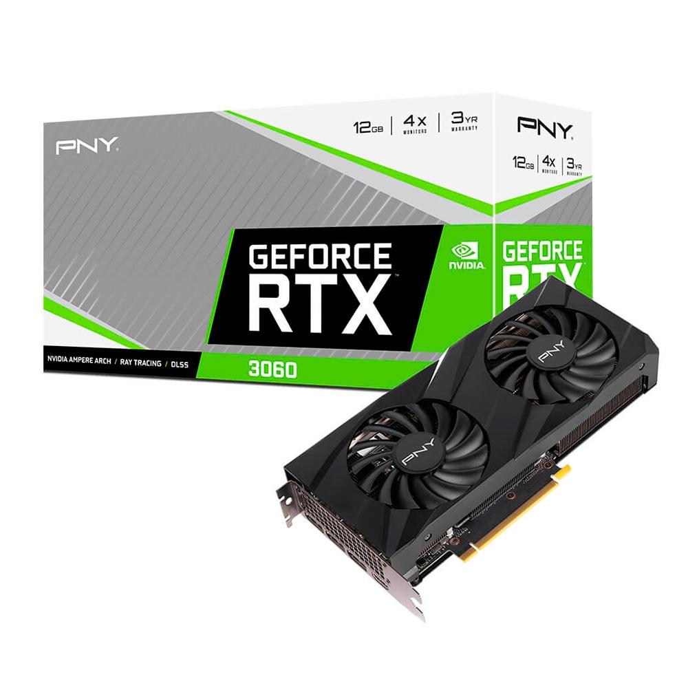 Placa de Vídeo RTX3060 PNY, 12GB, 192 bits, VCG306012DFBPB1