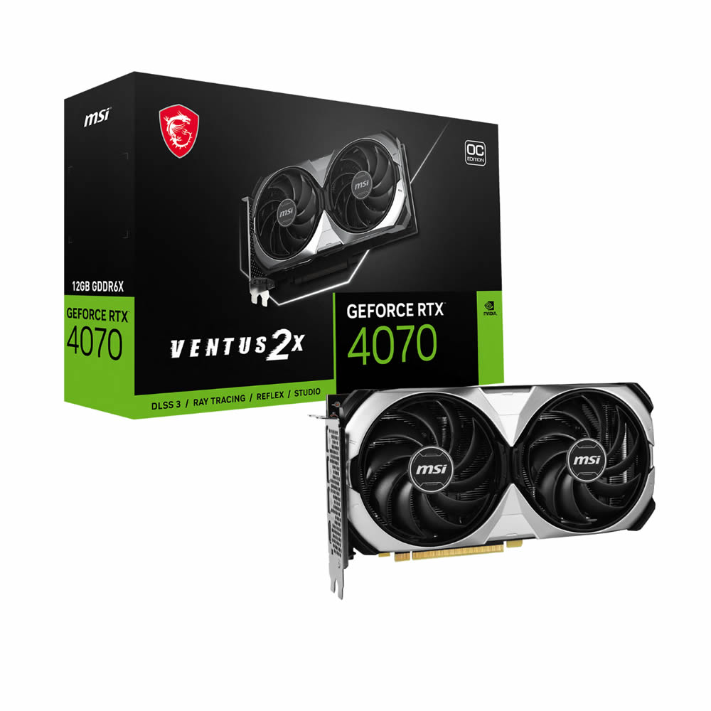MSI GeForce RTX 4070 グラフィックボード　本体のみ Placa de Vídeo MSI NVIDIA GeForce RTX 4070 VENTUS 2X OC - Crystal