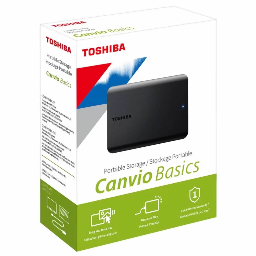 HD Externo 1TB Toshiba Canvio Basics USB 3.0 | Compacto e Rápido