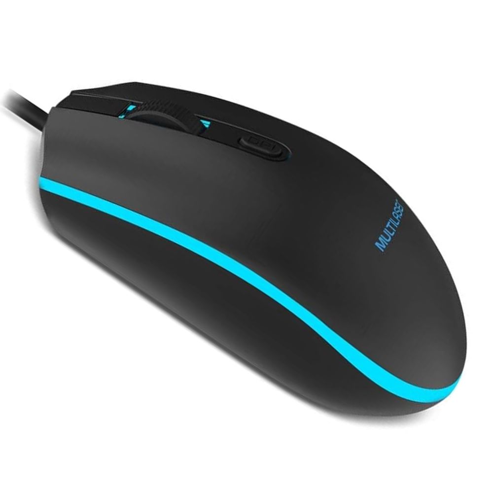 Mouse Gamer Multilaser MO298, 2400DPI, LED de 7 Cores - Crystal