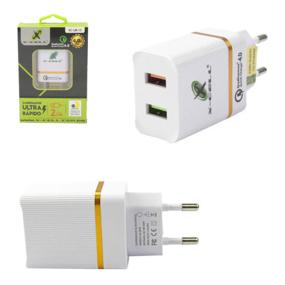 Carregador Tomada 2 USB 4 A X-Cell XC-UR15 - Crystal Informática