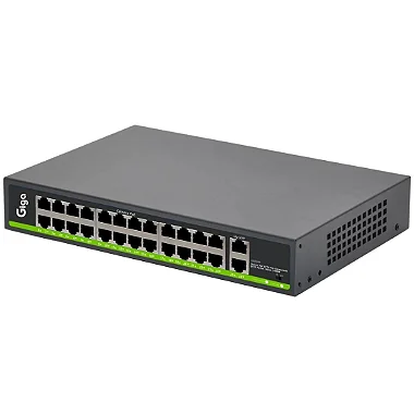 Switch 24 Portas PoE Ativo Giga 400W, 2 portas Uplink, GS0248