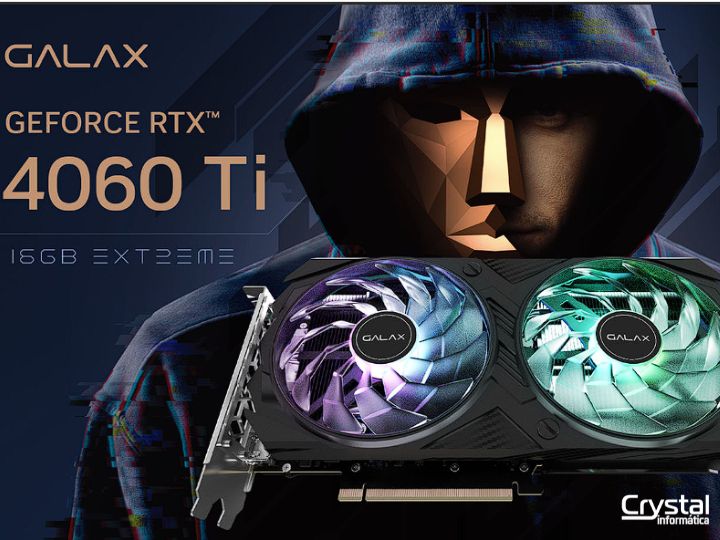 Placa de Video Galax GeForce RTX 4060 Ti EX 1-Click OC - Crystal