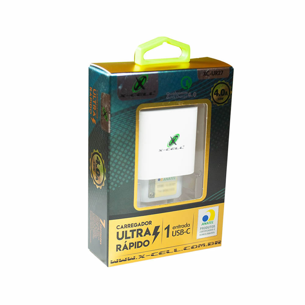 Carregador Turbo USB-C X-Cell Branco - XC-UR27 - Crystal Informática