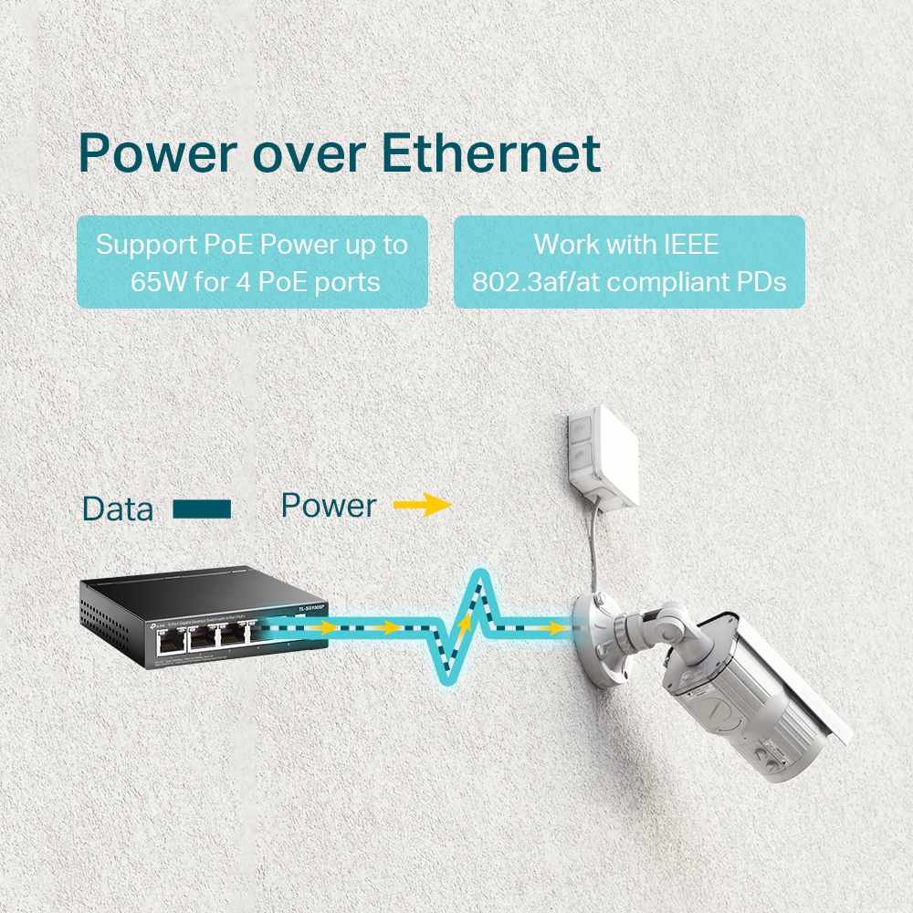 Switch 5 portas PoE TP-Link TL-SG1005P Gigabit - Crystal Informática