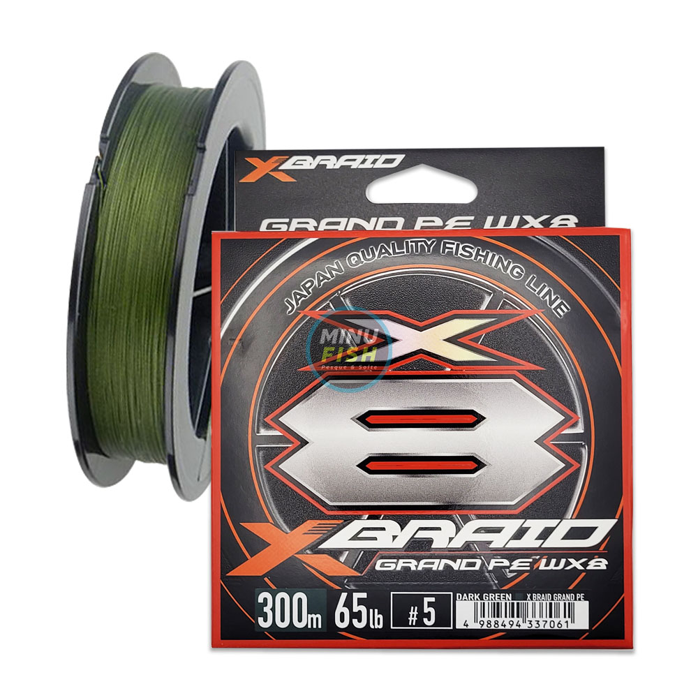 Linha Multifilamento 300m X-Braid Ygk Grand Pe Wx8 Darkgreen