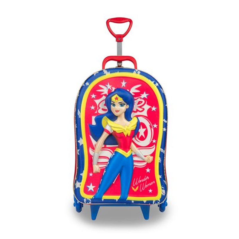 Mochila 3D Maxtoy 3 Rodinhas Super Hero Girls Mulher Maravilha 2962M17 Tebel Suprimentos Sua Papelaria Online Completa Escolar Materiais de Escritorio Informatica Limpeza Copa Descartaveis