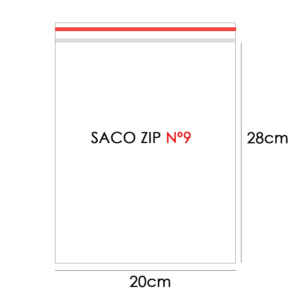 Saco Zip Zap Incolor Nº9 20x28x0,08cm PCT C/100 UN - Tebel
