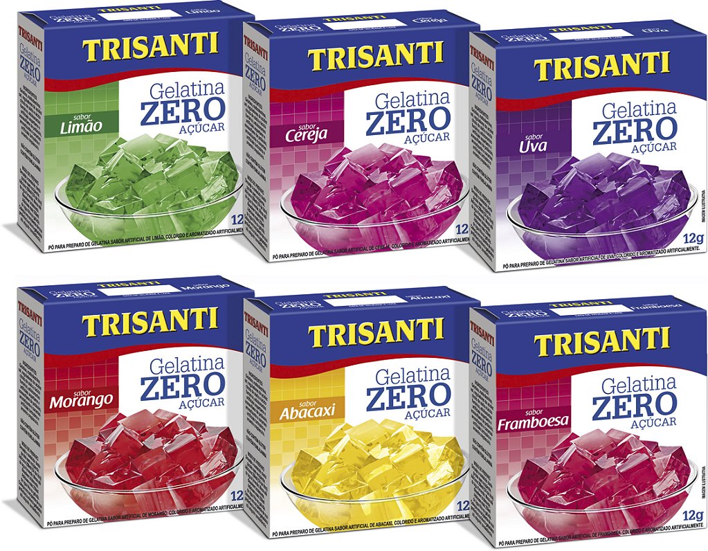GELATINA ZERO AÇÚCAR 12G - CAIXA SORTIDA ( 36 UNIDADES ) - Nutrisanti