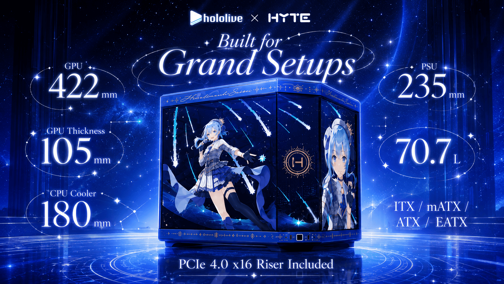HYTE Y70 Hoshimachi Suisei - Built for Grand Setups