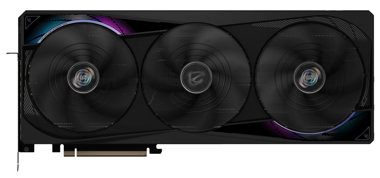 GeForce RTX 5090 Aorus Master 32GB — vista frontal com 3 fans