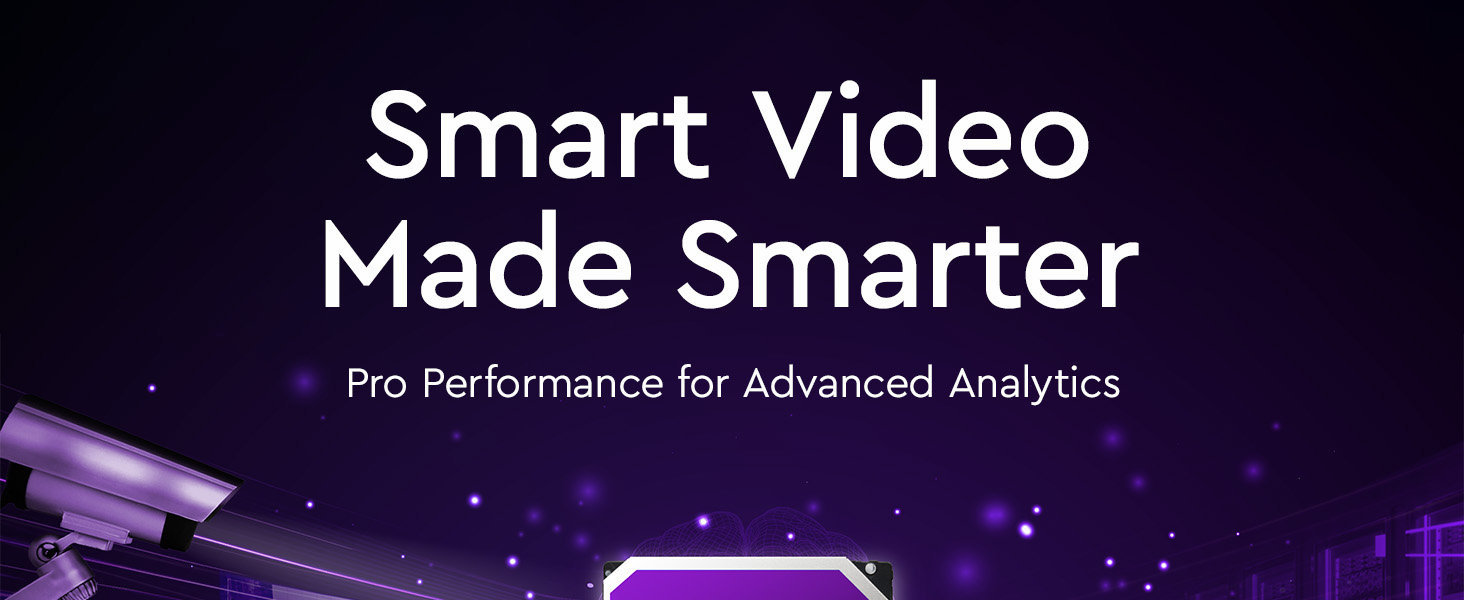 WD Purple Pro 3.5 Vigilância HDD Vídeo inteligente tornado mais inteligente Desempenho profissional para análises avançadas