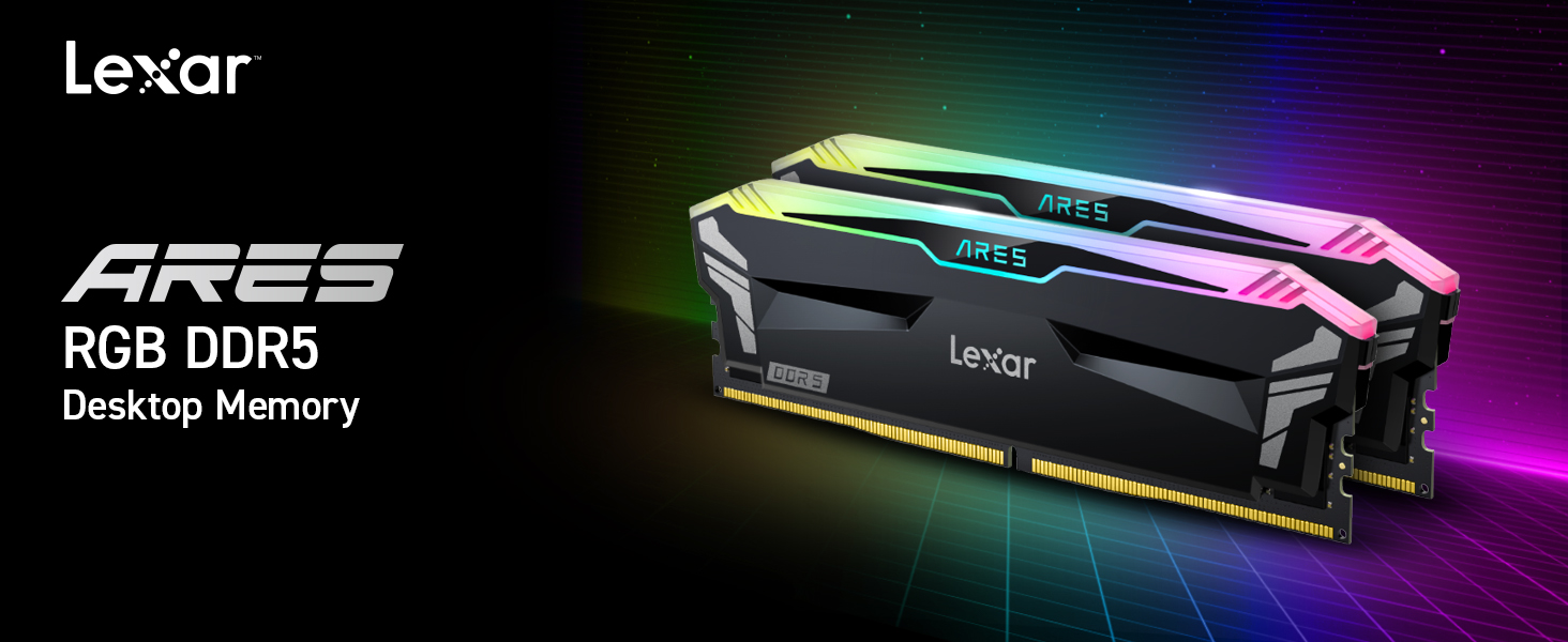 Lexar 32GB (2x16GB) ARES RGB DDR5 RAM 7200MT/s CL34 1.4V Desktop Memory -  Intel XMP 3.0 & AMD EXPO Compatible, Black (LD5U16G72C34LA-RGD) at  Amazon.com