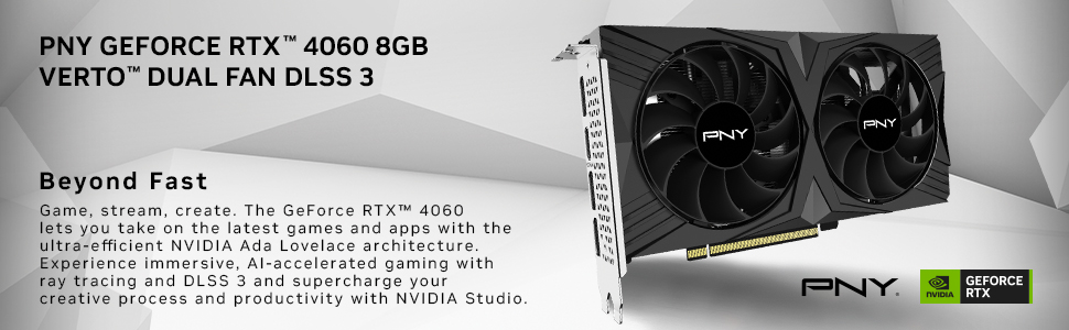 PNY GeForce RTX 4060 8 GB VERTO Ventilador duplo DLSS 3