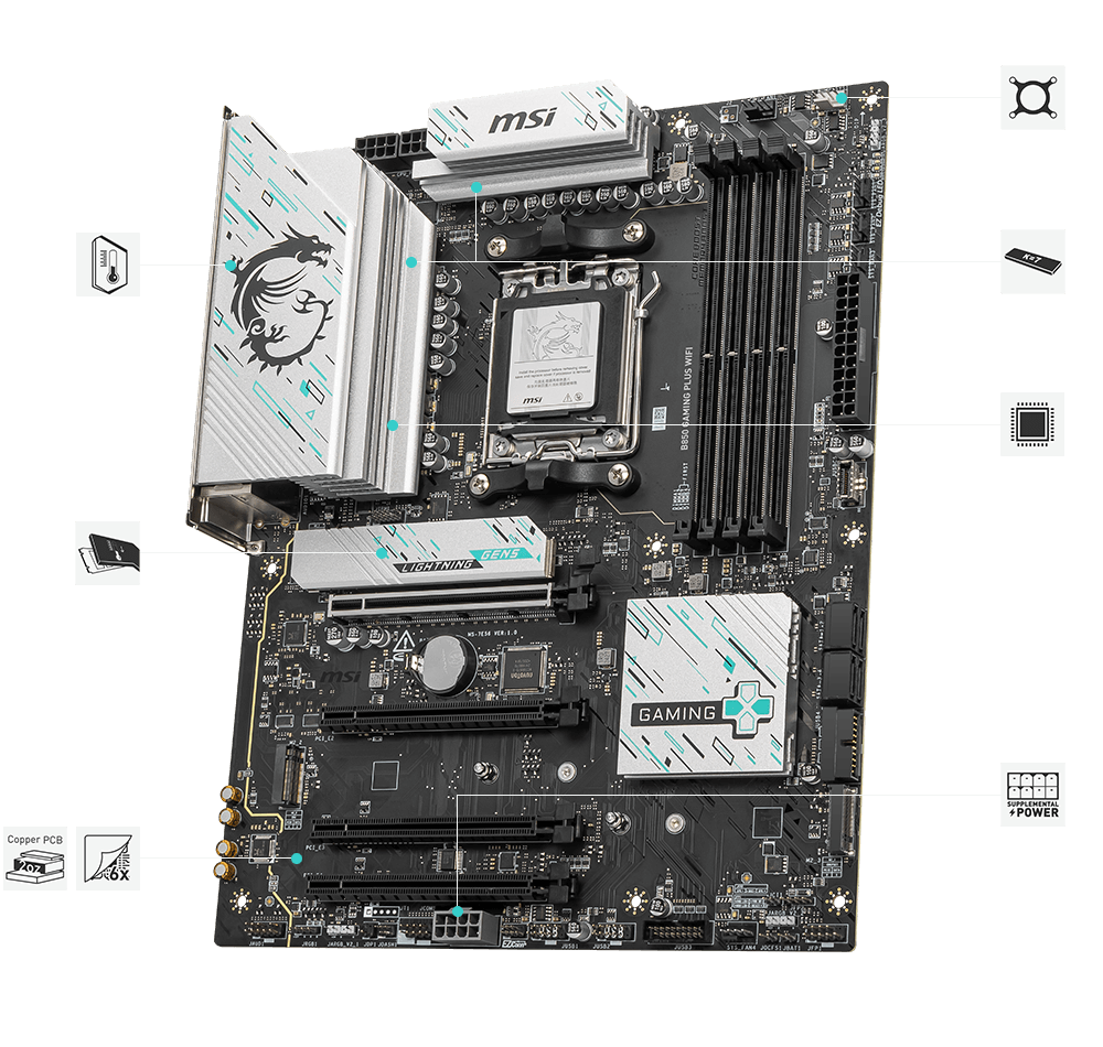 Placa Mãe MSI B850 Gaming Plus WiFi