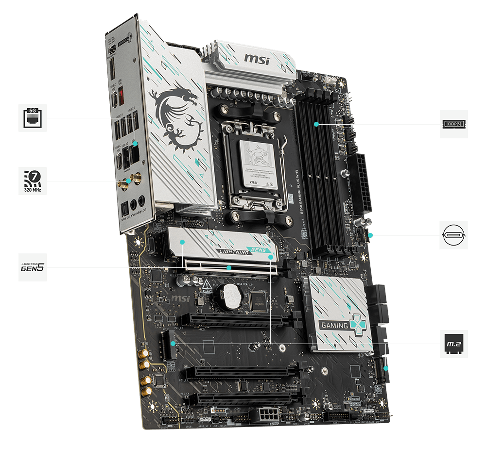 Conectividade MSI B850 Gaming Plus WiFi