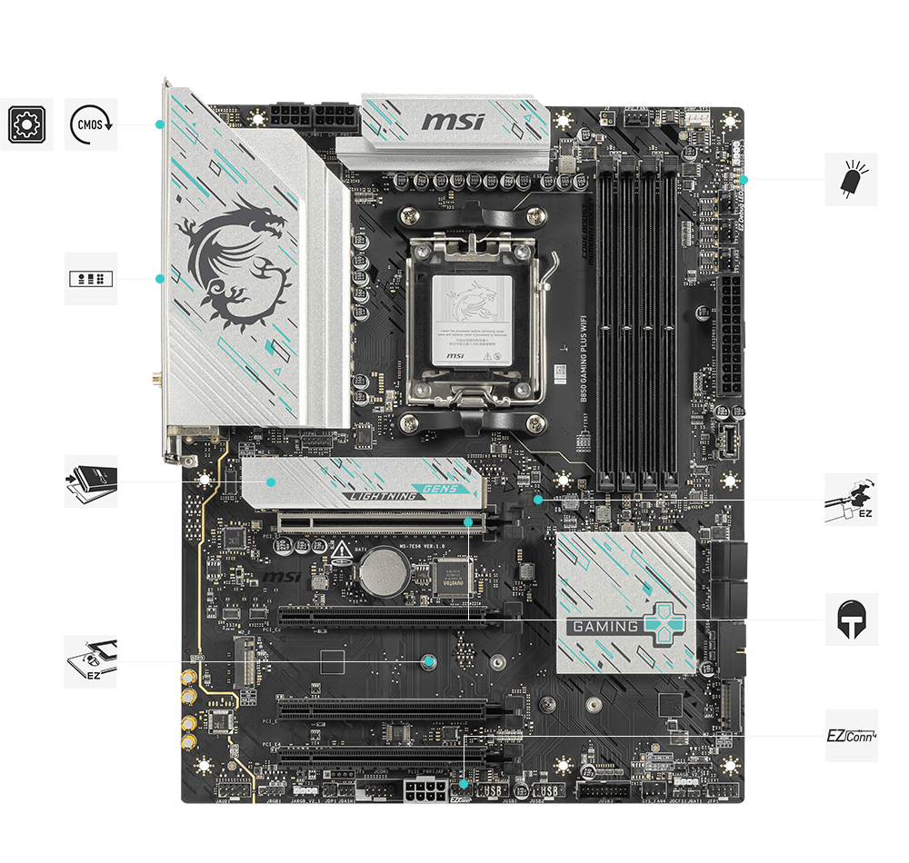 Resfriamento MSI B850 Gaming Plus WiFi