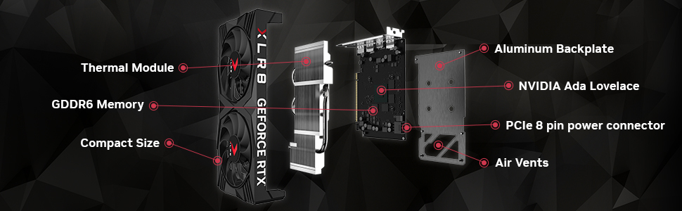 PNY GeForce RTX 4060 8GB XLR8 Gaming VERTO Overclocked Dual Fan DLSS 3