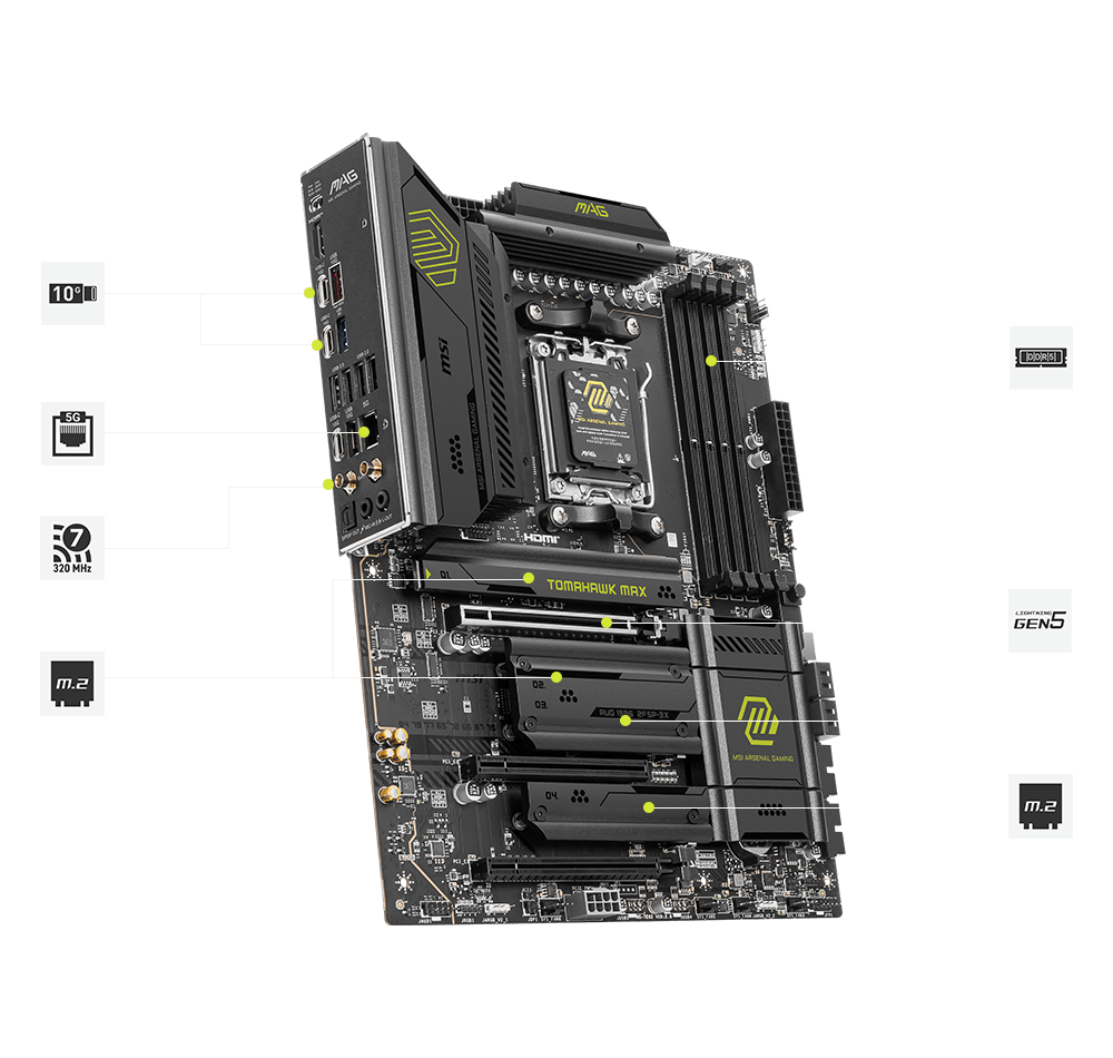 Conectividade MSI MAG B850 Tomahawk Max WiFi