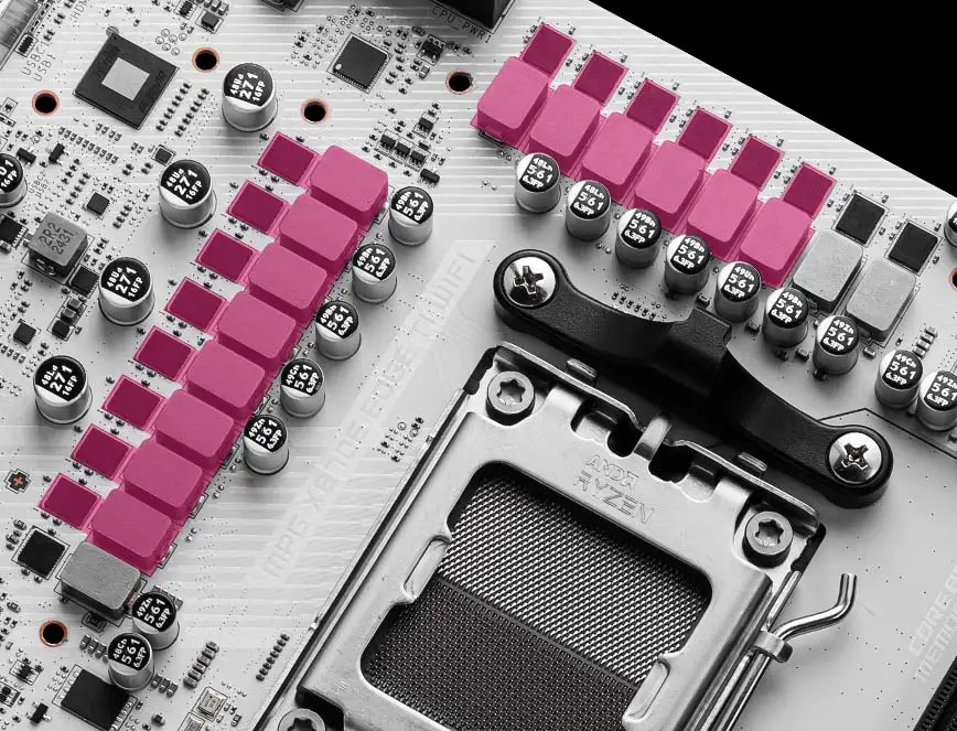 Sistema de energia da MSI MPG X870E Edge TI WiFi