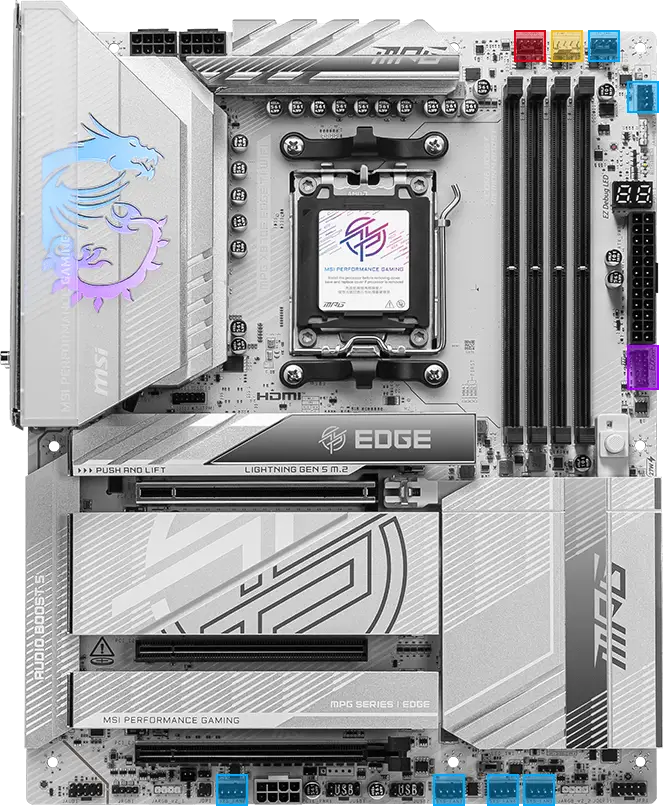 Resfriamento da MSI MPG X870E Edge TI WiFi