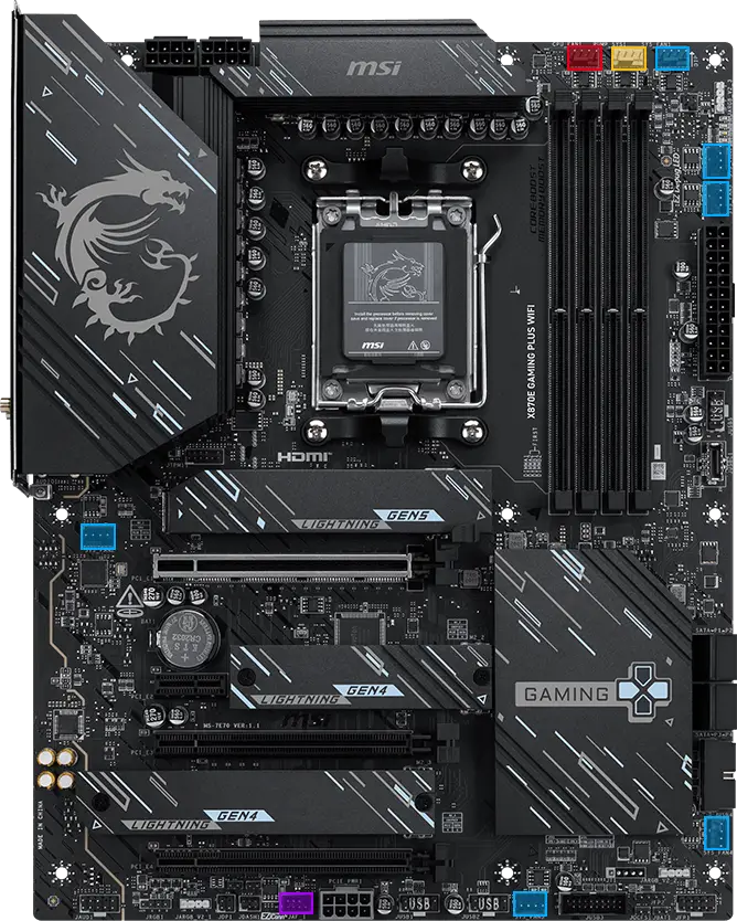 Solução térmica da MSI X870E Gaming Plus WiFi
