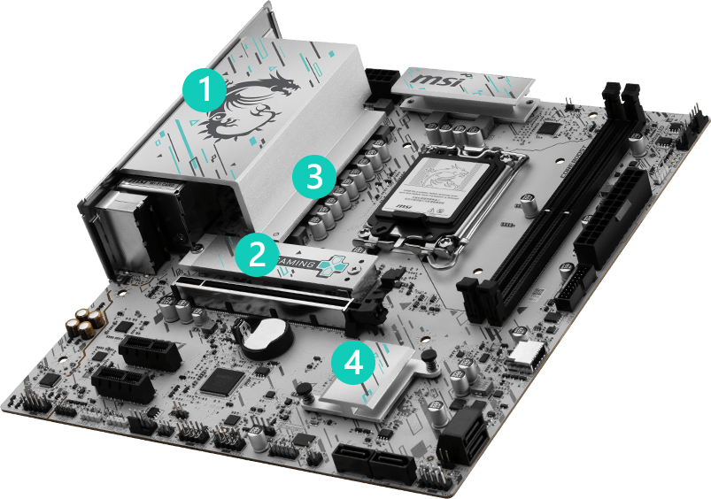 Visão geral do Frozr Design da MSI B840M Gaming WiFi6E