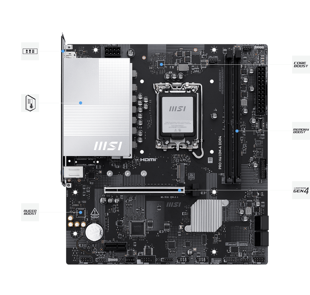 Placa-mãe MSI PRO H610M-A DDR4