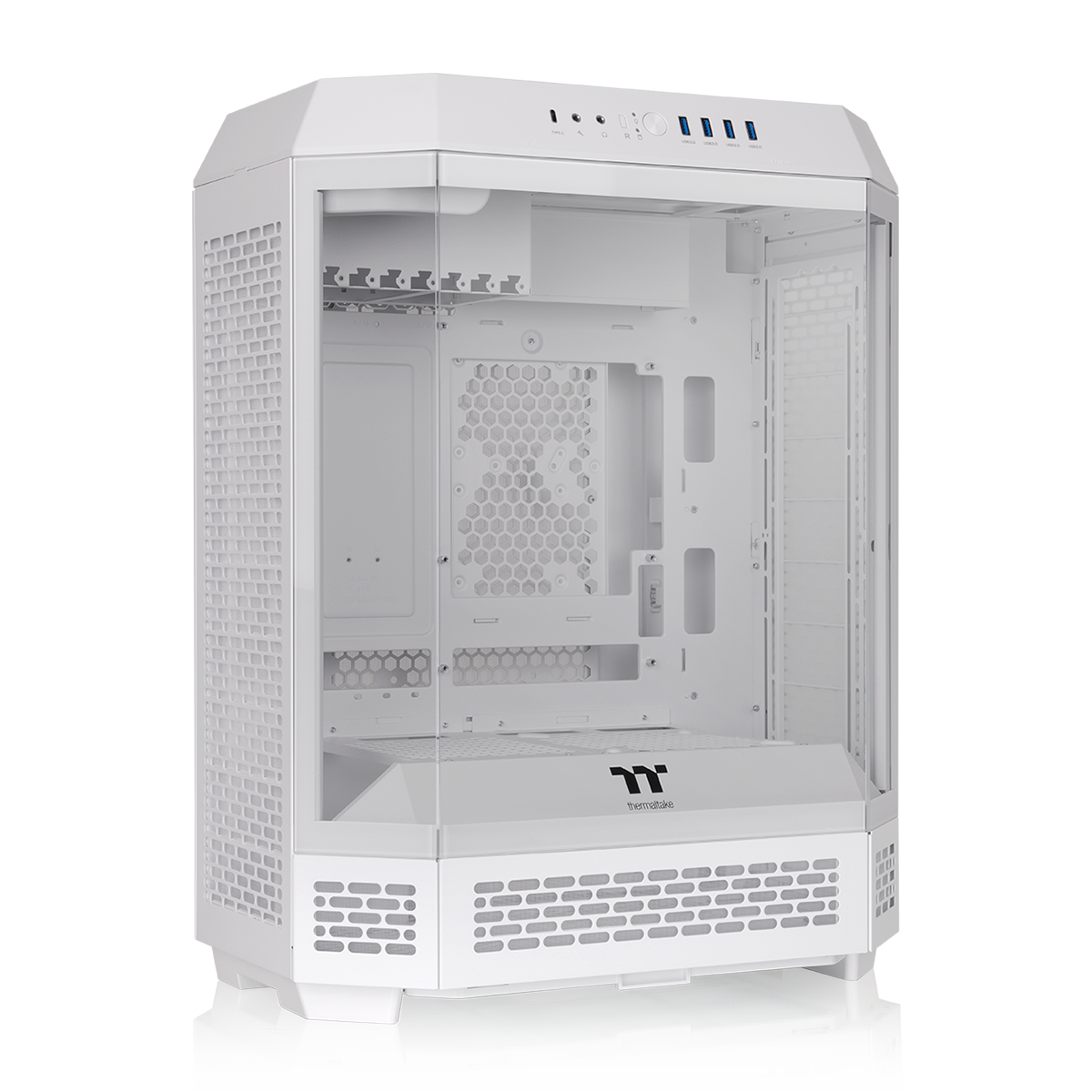 Gabinete Thermaltake The Tower 600 Snow Mid Tower Vidro Temperado 2 Fans CT140 - CA-1Z1-00M6WN-00