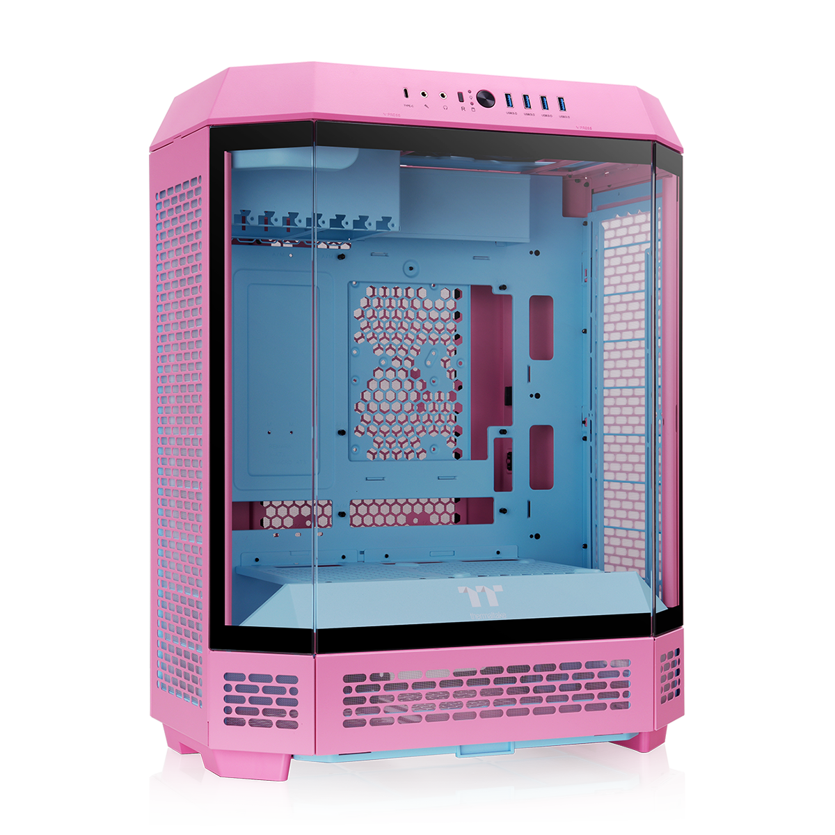 Gabinete Thermaltake The Tower 600 Bubble Pink Mid Tower Vidro Temperado 2 Fans CT140 - CA-1Z1-00MAWN-00