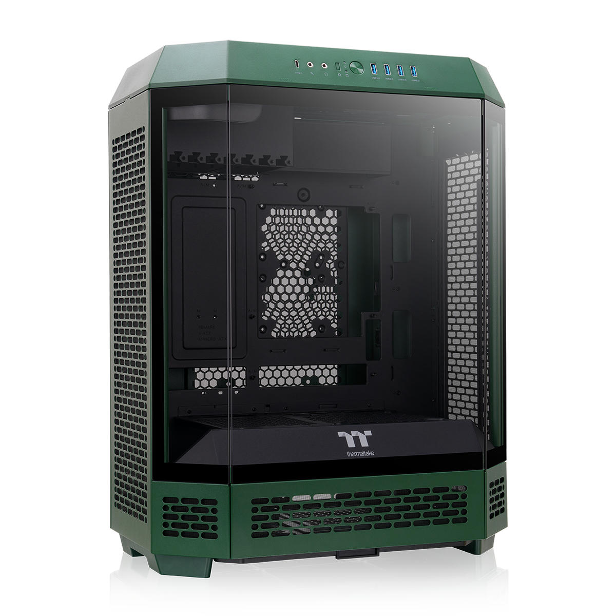 Gabinete Thermaltake The Tower 600 Racing Green Mid Tower Vidro Temperado 2 Fans CT140 - CA-1Z1-00MCWN-00