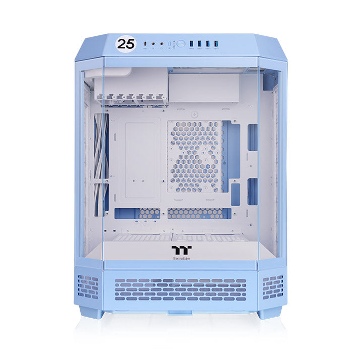 Gabinete Thermaltake The Tower 600 Hydrangea Blue Mid Tower Vidro Temperado 2 Fans CT140 - CA-1Z1-00MFWN-00