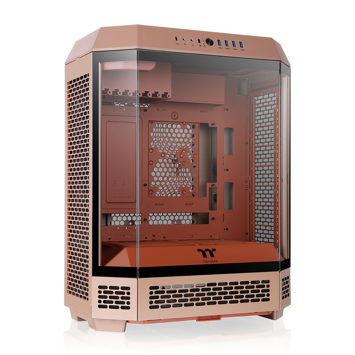 Gabinete Thermaltake The Tower 600 Gravel Sand Mid Tower Vidro Temperado 2 Fans CT140 - CA-1Z1-00MGWN-00