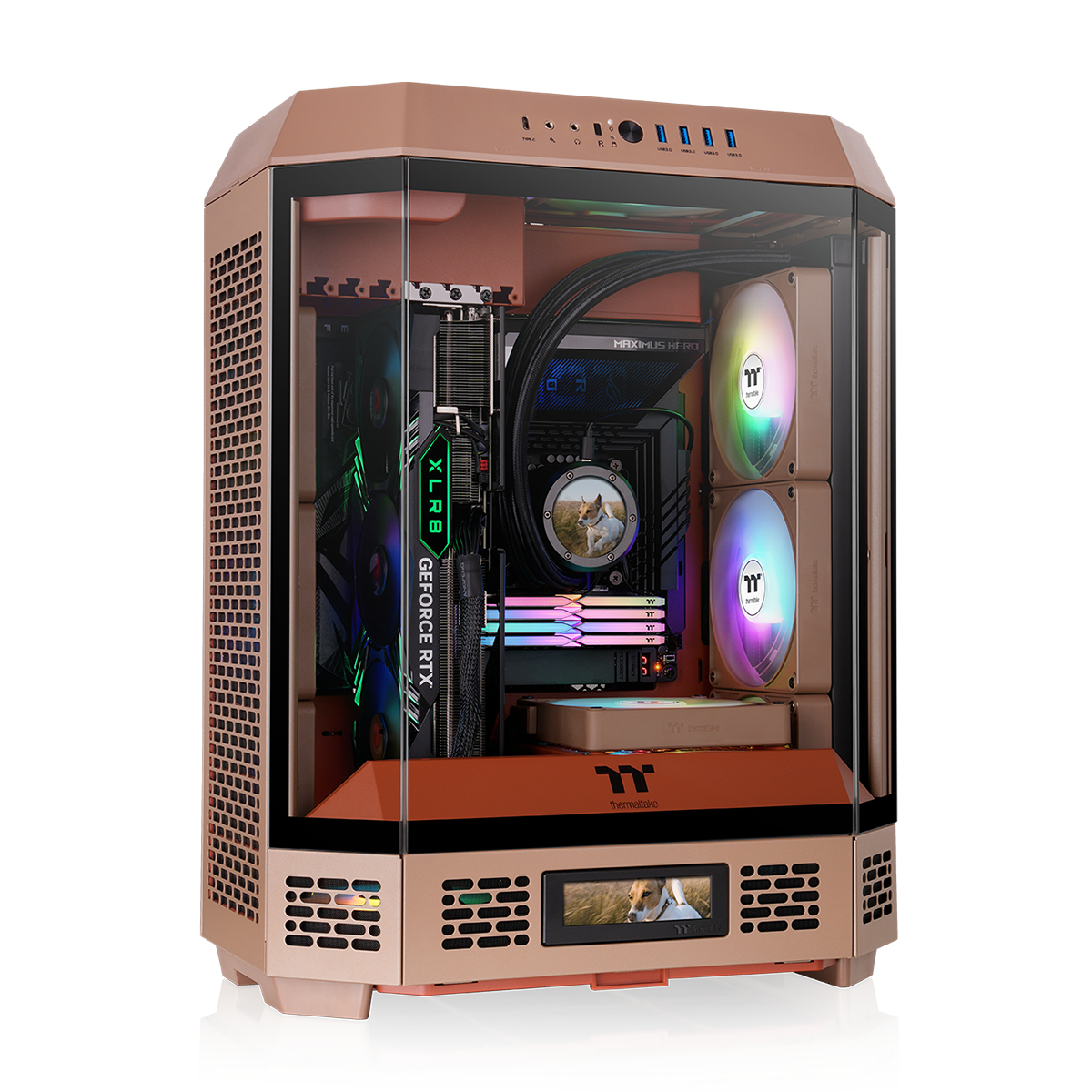 Gabinete Thermaltake The Tower 600 Gravel Sand Mid Tower Vidro Temperado 2 Fans CT140 - CA-1Z1-00MGWN-00