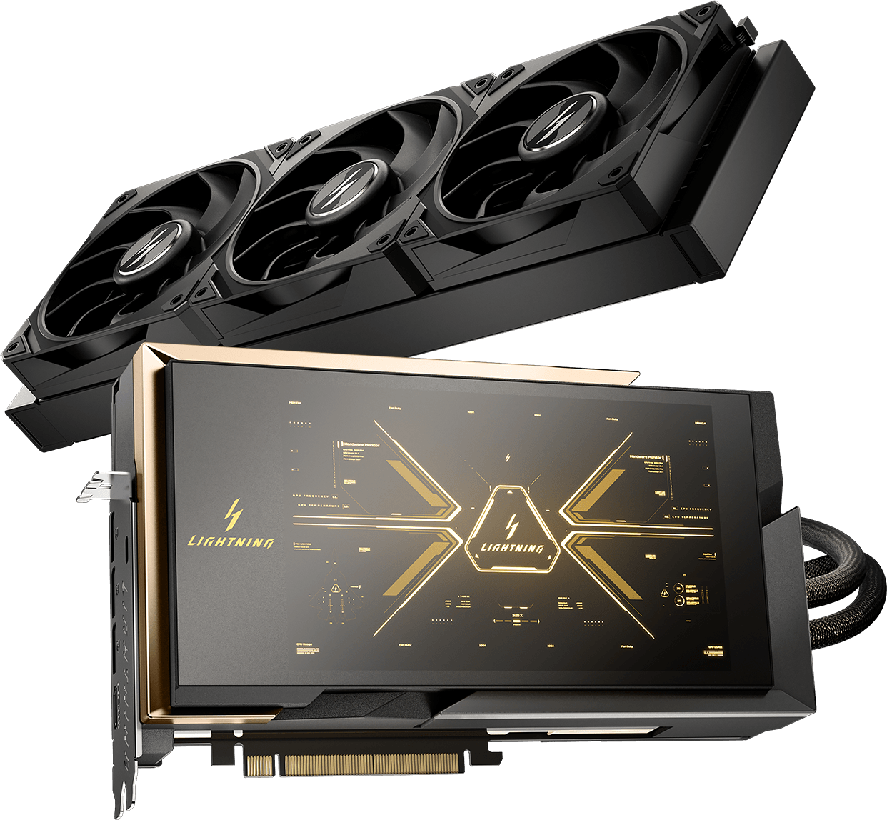 Placa MSI RTX 5090 LIGHTNING Z com water cooler