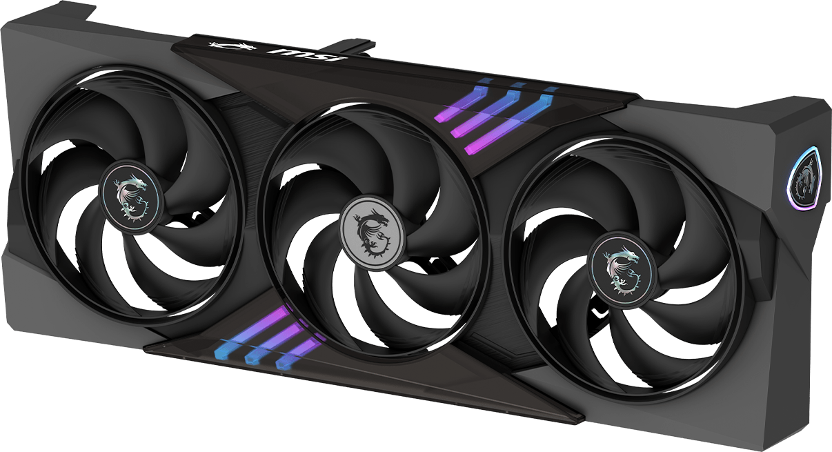 RTX 5070 Ti Aorus Master — vista angulada com fans e logo AORUS