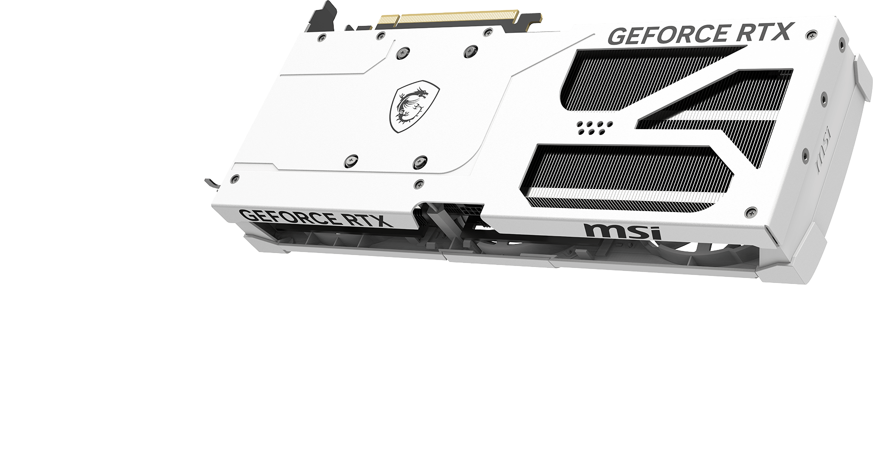 RTX 5080 Aorus Master — vista angulada com fans e logo AORUS