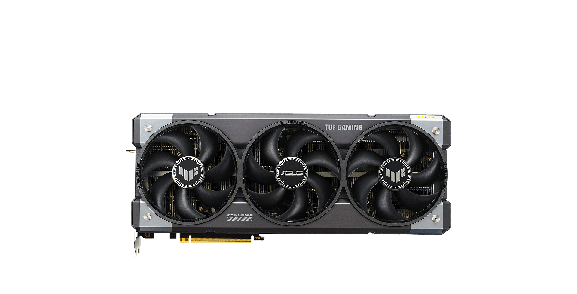 ASUS TUF Gaming GeForce RTX 5090 — vista frontal com três fans Axial-tech
