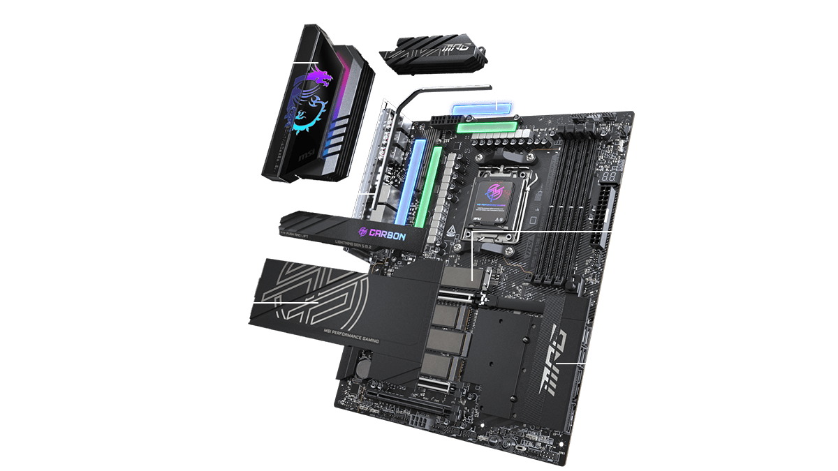Solução térmica Frozr da MSI MPG X870E Carbon WiFi