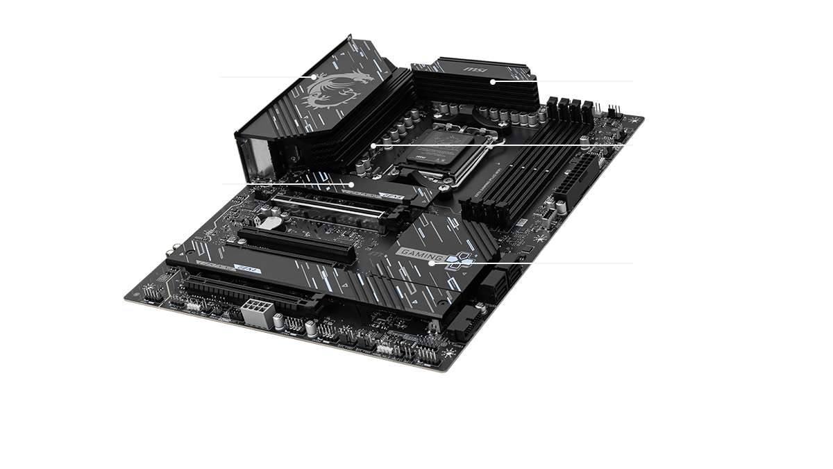 Solução térmica da MSI X870 Gaming Plus WiFi
