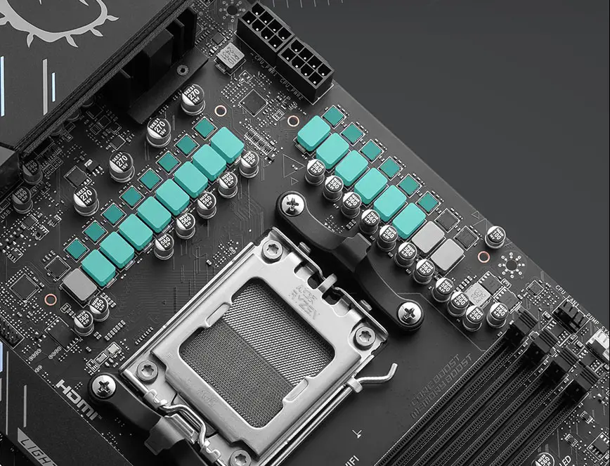 Sistema de energia 14+2+1 da MSI X870 Gaming Plus WiFi