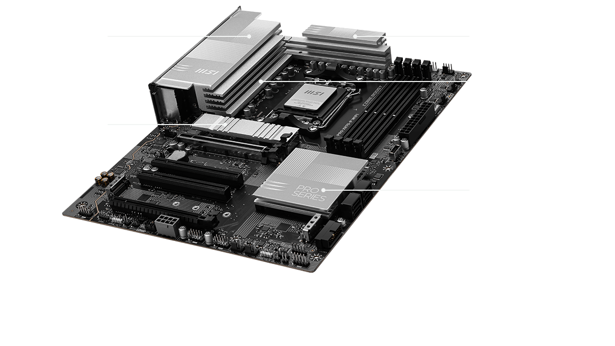 Solução térmica da MSI PRO X870-P WiFi