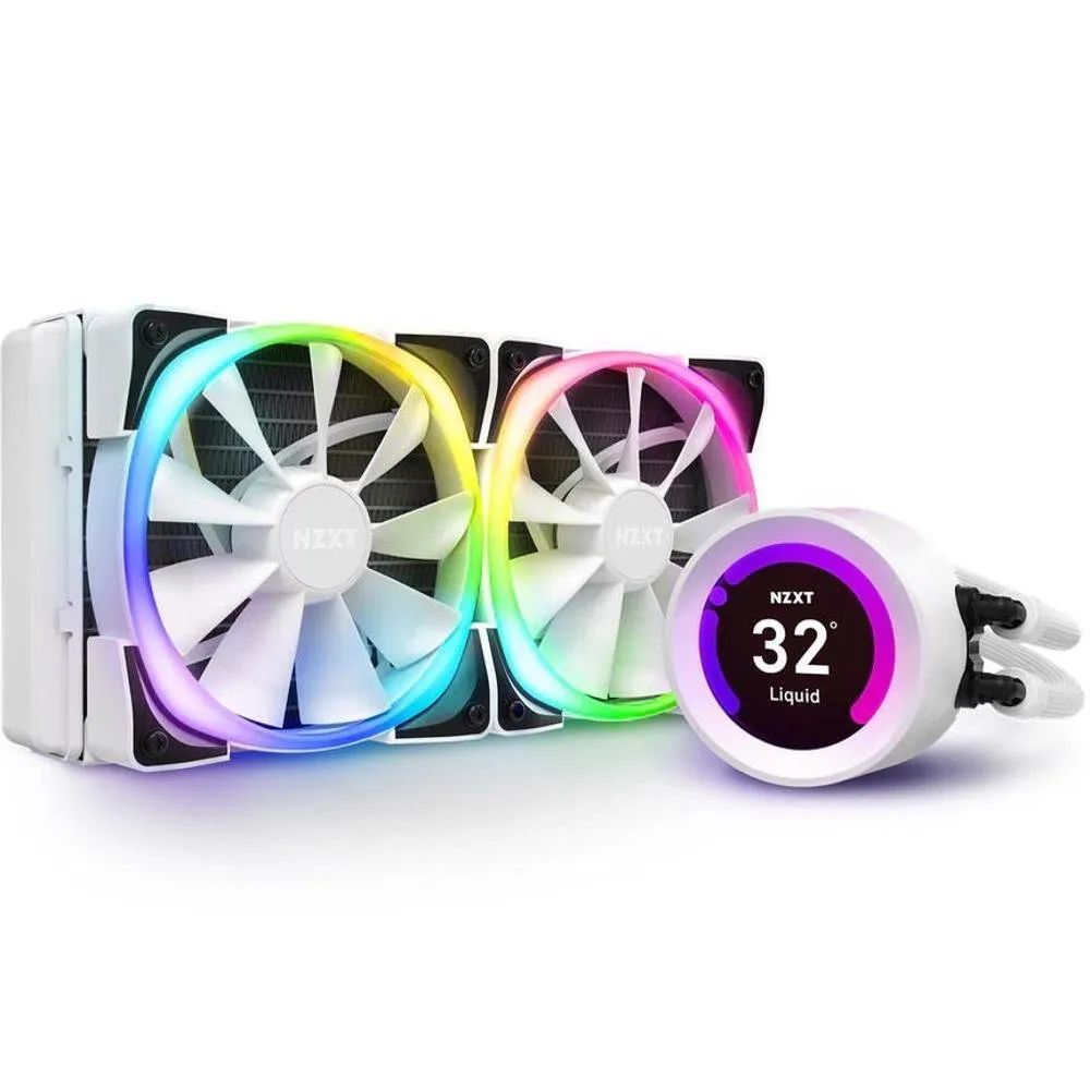 WaterCooler NZXT Kraken Z53 RGB White Matte Visor LCD personalizável 240MM - RL-KRZ53-RW